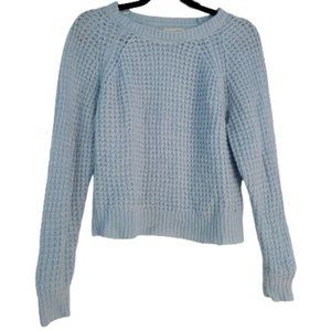 LA Hearts Baby Blue Cropped Sweater Top Knit Sz S